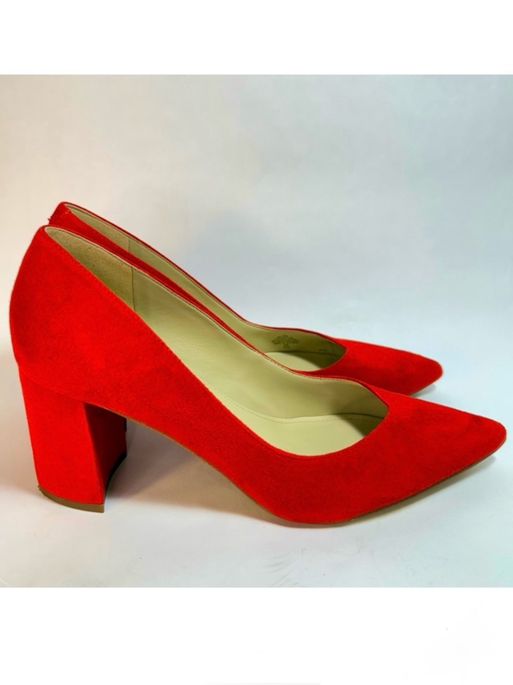 Marc Fisher Chic Red Suede Leather Block Heels Size 10M